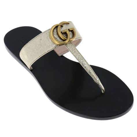 gucci shoe gold 36b|Gucci sandals for women.